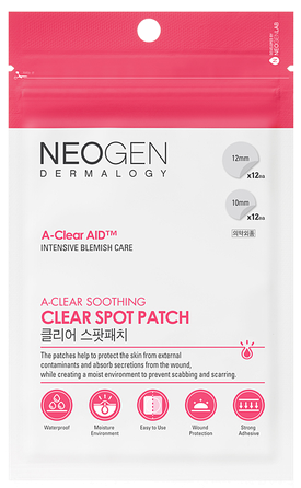 NEOGEN Dermalogy A-Clear Soothing Clear Spot Patch pretiekaisuma plāksteri, 24 gab.