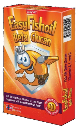 EASY FISHOIL Beta Glucan Zivju eļļas želejas konfektes, 30 gab.