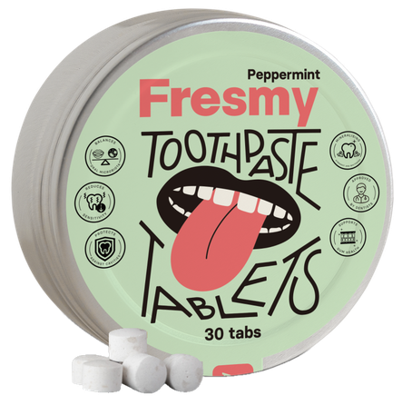 FRESMY Peppermint zobu pastas tabletes, 30 gab.
