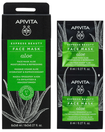 APIVITA Express Beauty Moisturizing With Aloe (8 ml) sejas maska, 2 gab.