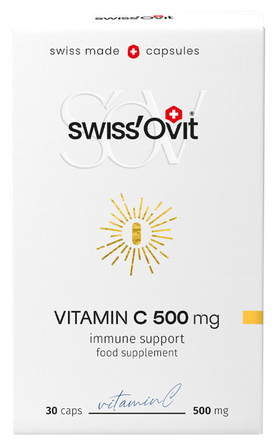 SWISS OVIT Vitamin C 500 mg kapsulas, 30 gab.