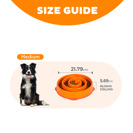 OUTWARD HOUND Fun Feeder Swirl, Oranža, M, Lēnēšanas bļoda, 1 gab.