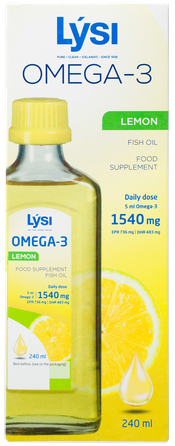 LYSI Fish Oil Omega - 3 Lemon eļļa, 240 ml