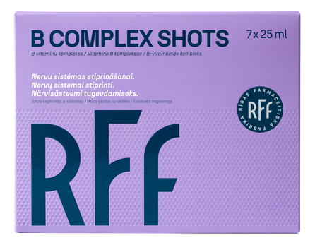 RFF B Complex Shots 25 ml pudelītes, 7 gab.