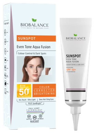 BIOBALANCE Sun Spot Even Tone SPF 50+ saules aizsargkrēms, 40 ml