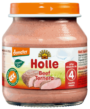 HOLLE no 4 mēn.  Liellopu gaļas biezenis, 125 g