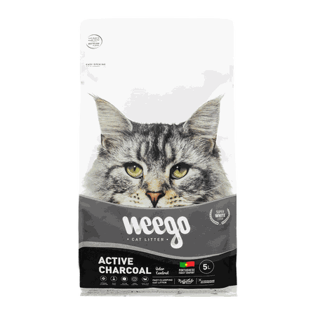 WEEGO Charcoal cementējošās smiltis kaķiem, 5 L