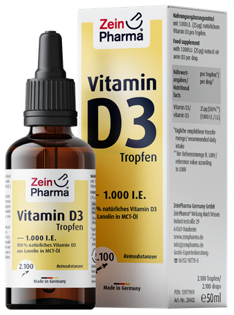 ZEINPHARMA Vitamin D3 Tropfen 1000 SV šķidrums, 50 ml