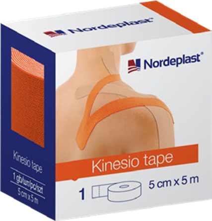 NORDEPLAST   5cmx5m, oranžs kinezioloģiskais teips, 1 gab.