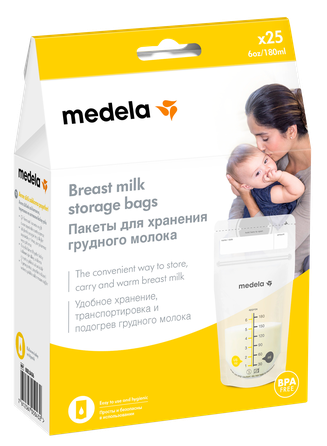 MEDELA  180 ml krūts piena uzglabāšanas maisiņi, 25 gab.