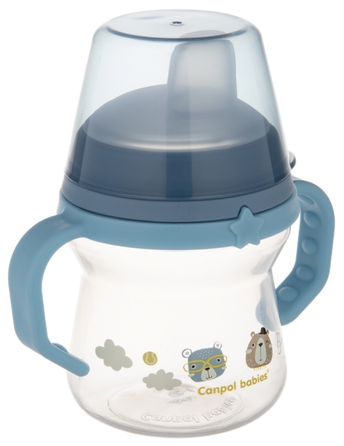CANPOL BABIES FirstCup Bonjour Paris Blue krūzīte ar rokturiem, 150 ml