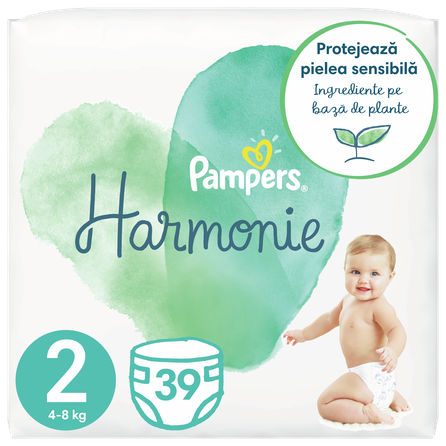 PAMPERS Harmonie 2 (4-8 kg) autiņbiksītes, 39 gab.