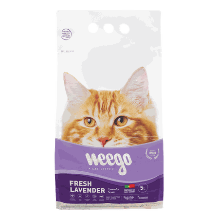 WEEGO Fresh Lavender cementējošās smiltis kaķiem, 5 L