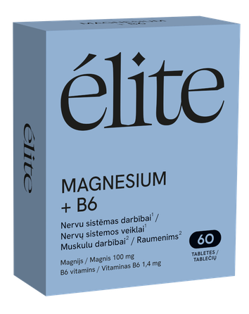 ELITE Magnesium+ B6 tabletes, 60 gab.