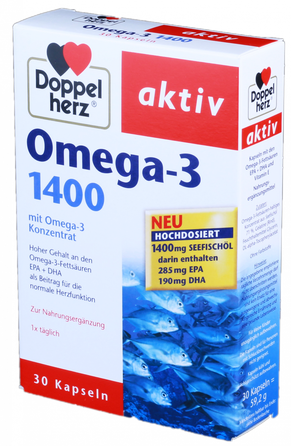DOPPELHERZ Activ Omega-3 1400 mg tabletes, 30 gab.