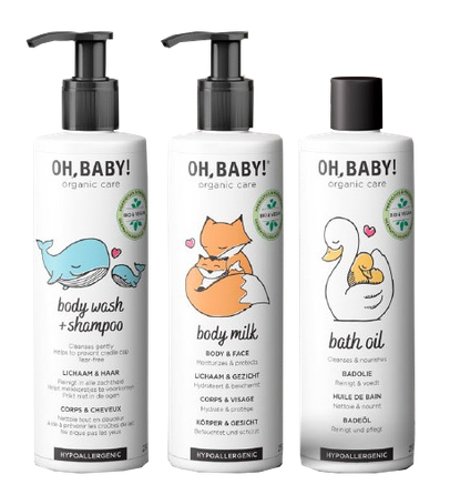 OH, BABY! Bath oil + Body Wash / Shampoo + Body Milk dāvanu komplekts, 1 gab.