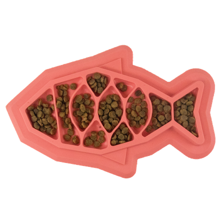 CATSTAGES Fishie Fun Feed Mat, Rozā bļoda, 1 gab.