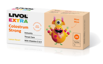 LIVOL  Extra Colostrum Strong Lemon sūkājamās tabletes, 20 gab.