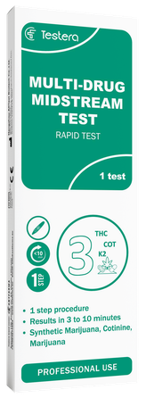 TESTERA Multi-Drug (3 vielas) tests, 1 gab.