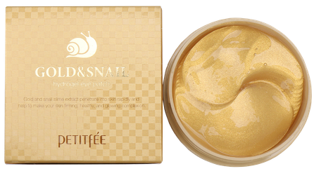 PETITFEE Gold & Snail Hydrogel Eye acu spilventiņi, 60 gab.