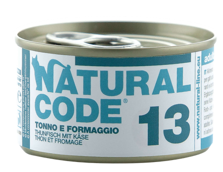 NATURAL CODE 13 Tuncis Un Siers konservi kaķiem, 85 g