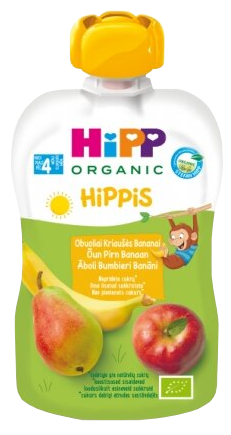 HIPP Organic Apple Pear Banana (4+) biezenis, 100 g