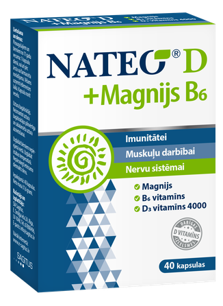 NATEO D 4000 SV + Magnijs B6 kapsulas, 40 gab.