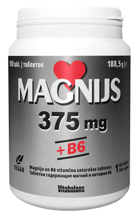 VITABALANS Magnijs 375 mg + B6 tabletes, 180 gab.