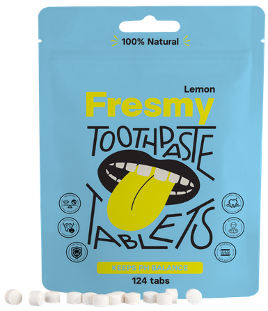 FRESMY Lemon zobu pastas tabletes, 124 gab.