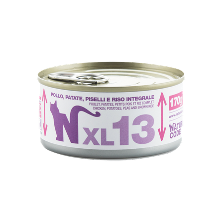 NATURAL CODE XL 13 Vista, Kartupeļi, Burkāni Un Brūnie Rīsi mitrā barība, 170 g