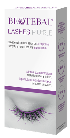 BEOTEBAL Lashes Pure Ar Peptīdiem skropstu un uzacu serums, 3 ml