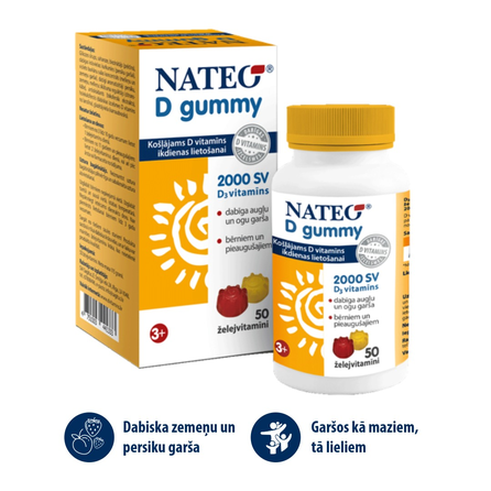NATEO D Gummy 2000 SV želejvitamīni, 50 gab.