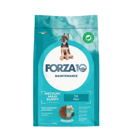 FORZA10 Maintenance Puppy Medium/Maxi Ar Zivīm, Suņiem sausā barība, 12 kg