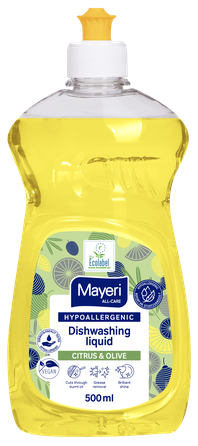 MAYERI Hipoalerģisks Citrus & Olive trauku mazgāšanas līdzeklis, 500 ml