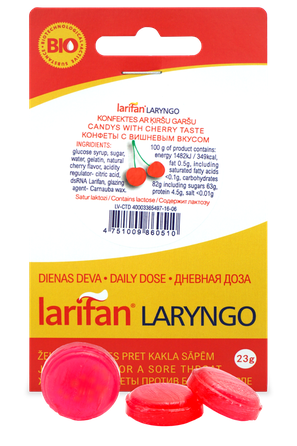 LARIFAN Laryngo  ķiršu želejas konfektes, 23 g