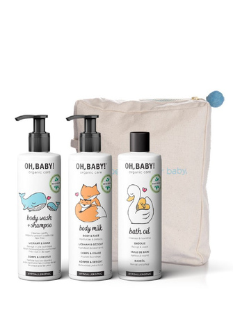 OH, BABY! Bath oil + Body Wash / Shampoo + Body Milk dāvanu komplekts, 1 gab.