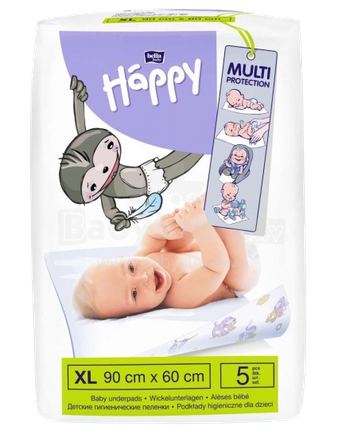 BELLA Happy 60x90 cm absorbējošie palagi, 5 gab.