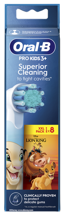 ORAL-B Lion King Brush Kids 3+ elektriskās zobu birstes uzgaļi, 8 gab.