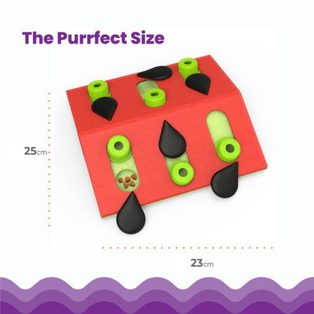 CATSTAGES Puzzle & Play Melon Madness, Sarkana rotaļlieta, 1 gab.