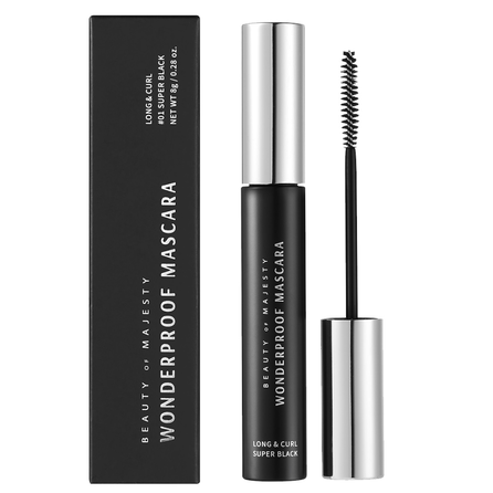 BOM Wonderproof Long & Curl 01 Super Black skropstu tuša, 8 g