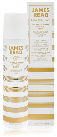 JAMES READ Gradual Tan Coconut Water ar iedeguma efektu ķermenim sprejs, 200 ml