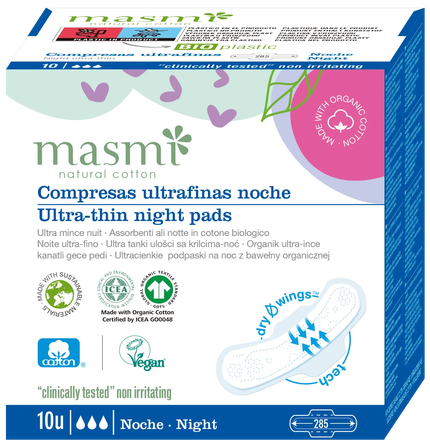 MASMI Ultra Night higiēniskās paketes, 10 gab.