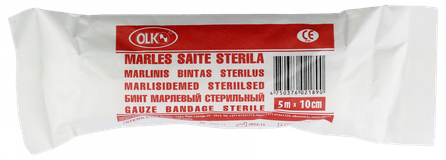 OLKO  sterila 10 cm x 5 m marles saite, 1 gab.
