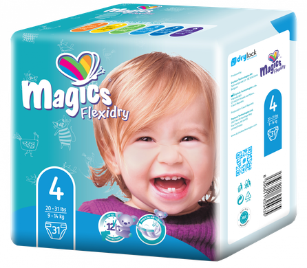MAGICS Flexidry Maxi 4 (9-14 kg) autiņbiksītes, 31 gab.