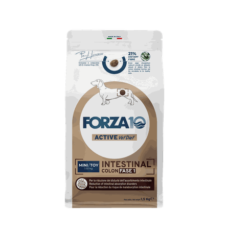 FORZA10 Active Vetdiet Intestinal Colon Fase 1 Mini/Toy, Suņiem sausā barība, 1.5 kg