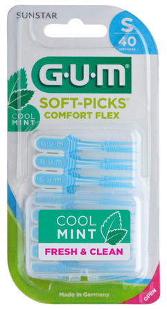 GUM Soft-Pick Comfort Flex, Small Mint zobstarpu birstīte, 40 gab.