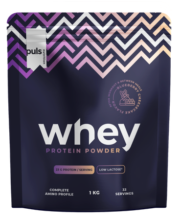 PULS NUTRITION Whey Blueberry Cheesecake Low Lactose pulveris, 1000 g