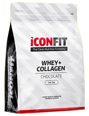 ICONFIT Whey+Collagen - Strawberry pulveris, 1000 g