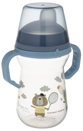 CANPOL BABIES FirstCup Bonjour Paris Blue krūzīte ar rokturiem, 250 ml