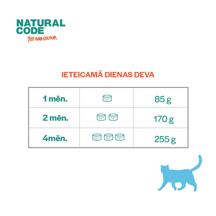 NATURAL CODE Baby Kitten Tuncis Un Vista mitrā barība, 85 g